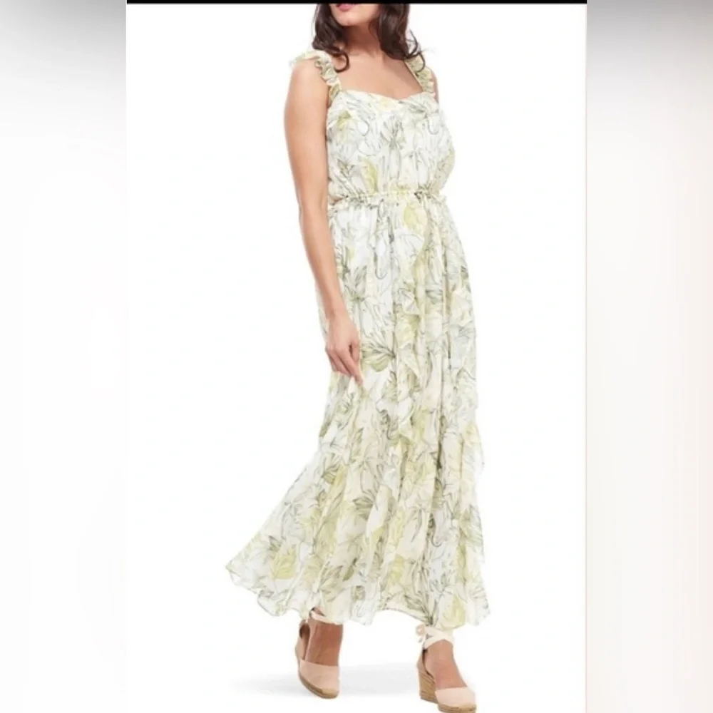 NWT Gal Meets Glam Cheryl Green Tropical Print Dress - Size 4 - Picture 4 of 11